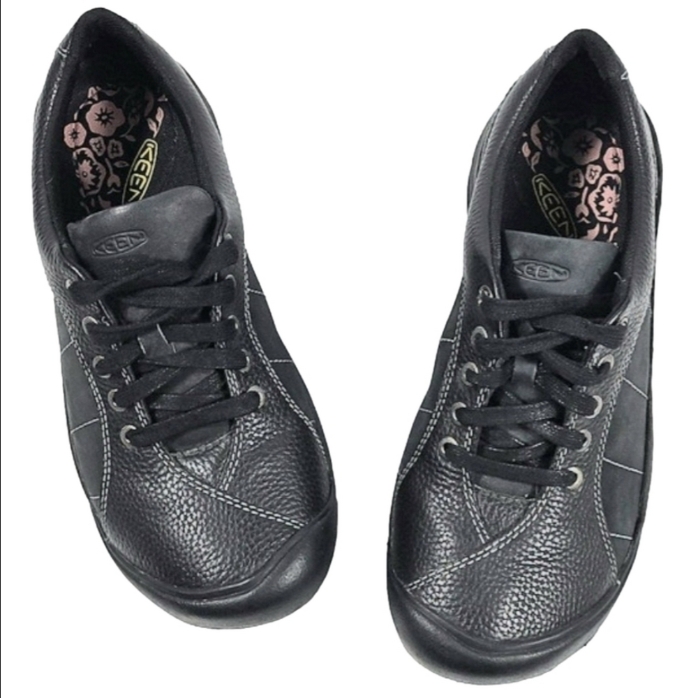 Keen Presidio Oiled Leather Black Classic Lace Up Comfort Sneaker Shoe